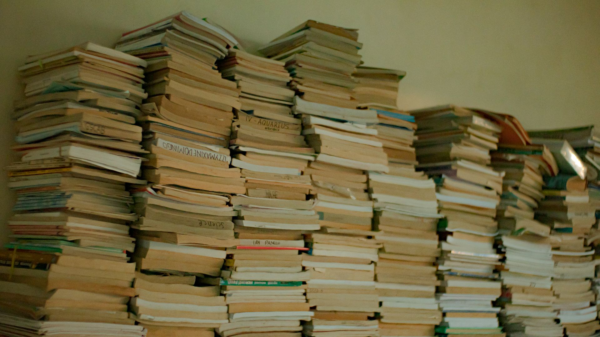 Stacks of printed books